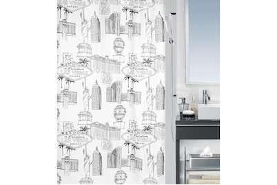 Spirella, Spirella Duschvorh. Vegas 180X180 black, Spirella Duschvorhang Vegas Schwarz | 180 × 180 cm