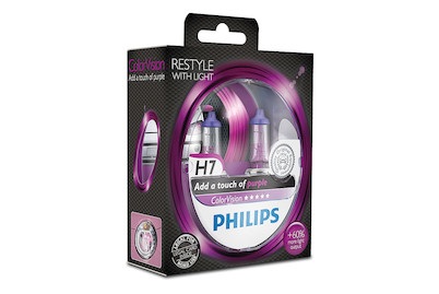 PHILIPS - (Lumileds Germany GmbH), PHILIPS - Glühlampe, Philips Halogenlampe ColorVision H7 Pink | 55 W | 2 Stück