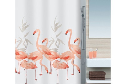 Spirella, Spirella Duschvorhang Flam.240x180salmon, Spirella Duschvorhang Flamingo | 240 × 180 cm