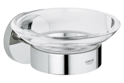 Grohe, Grohe Essentials Seifenschale mit Halter, GROHE Glashalter Chrom