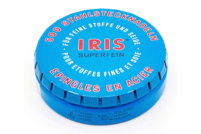 Iris, IRIS Stahlstecknadeln superfein 32 x 0.55 mm, Klick-Klack Dose ~ 500 Stk., 34 g, IRIS Stahlstecknadeln superfein 32 x 0.55 mm, Klick-Klack Dose ~ 500 Stk., 34 g