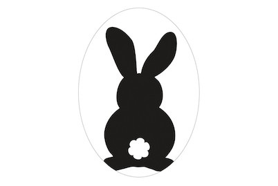 Rayher, Labels Hase, 55x40mm, oval, SB-Btl 1Stüc, Hasen Label aus Naturkautschuk