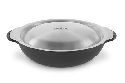Weber, Weber Gourmet BBQ System Wok Einsatz Grill Zubehör, Weber Wok-Set mit Dünsteinsatz ? Weber Grillplatte/Grillrost ? Schwarz