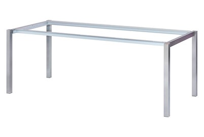 Ellems, Gartentisch Cadiz gross Edelstahl, Ellems Fixtisch-Gestell Stettin Edelstahl | 200 × 90 × 73 cm