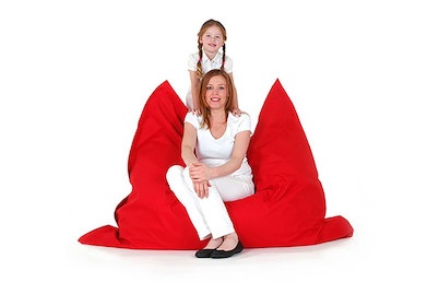 Beliani, Sitzsack mit Innensack 140 x 180 cm rot, Beliani - Sitzsack aus Nylon Retro FUZZY, One Size, Rot Bunt