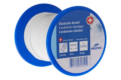 MEISTER, MEISTER ELASTISCHE KORDEL, Meister Gummi-Spannseil Ø 2,8 mm, 25 m, 25 kg, Weiss