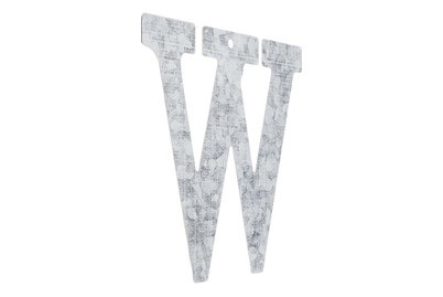GLOREX, Metall Buchstabe verzinkt W 12x0,1cm, Glorex Metall-Buchstabe Verzinkt | 12 × 0.1 cm