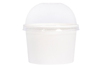 Rayher, Bio Papp-Becher m. Kuppeldeckel , 90mm ø, Rayher Bio-Pappbecher mit Kuppeldeckel | ? 9 cm | 200 ml | 6 Stück