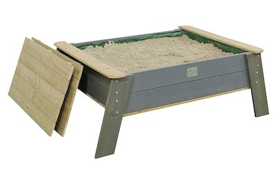 Weitere, Aksent SandtischXL, Exit Aksent Sandkasten als Sandtisch mit Deckel Holz Grau | 138 × 94 cm