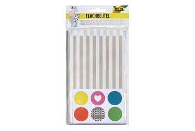 folia, folia Papiertüten MIX 9er-Set in bunt, Folia Blockbodenbeutel | 12 × 6 × 21 cm | 9 Stück