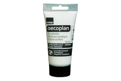 Oecoplan, Oecoplan Acrylfarbe seidenglänz. Weiss, Oecoplan Acrylfarbe Seidenglanz Weiss | 75 ml