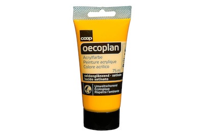 Oecoplan, Oecoplan Acrylfarbe seidenglänz. D'gelb, Oecoplan Acrylfarbe Seidenglanz Dunkelgelb | 75 ml