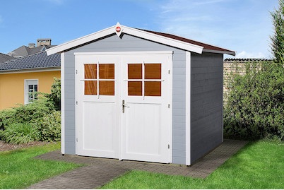 Weka, Weka Gartenhaus 224 Gr.3, grau, Weka Gartenhaus 224 Gr.4 mit Doppeltüre | 2.4 × 2.4 m