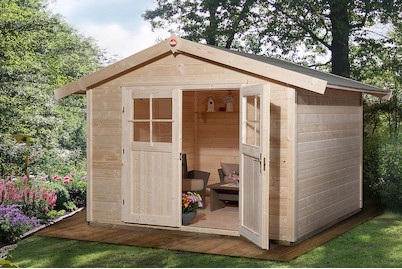Weka, Weka Gartenhaus 122 Gr. 3 natur, 28 mm, Weka Gartenhaus 122 Gr. 3 mit Doppeltüre | 2 × 3 × 3 m