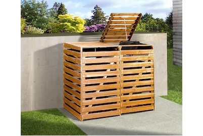 Weka, Weka Mülltonnenbox für 2 Tonnen, honigbr, Weka Mülltonnenbox für 2 Tonnen Holz Honigbraun | 92 × 148 × 122 cm