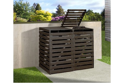 Weka, Weka Mülltonnenbox für 2 Tonnen, anthraz, Weka Mülltonnenbox für 2 Tonnen Holz Anthrazit | 92 × 148 × 122 cm