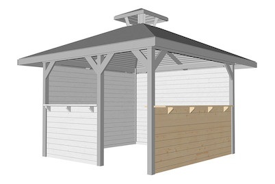 Weka, Weka Bausatz Tresenwand 28 mm, natur für, Weka Bausatz Tresenwand für Gartenoase 651 Gr.3 | 28 mm