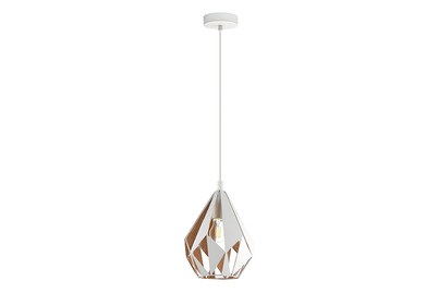 Eglo, Hängeleuchte Carlton 1, weiß-gold, Ø 20,5cm, Hängeleuchte Carlton 1, weiß-gold, Ø 20,5cm