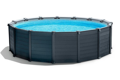 Intex, Intex Graphite GreyPanel Pool 4.78x1.24, Intex Pool Graphite Gray Panel 478 x 124 cm