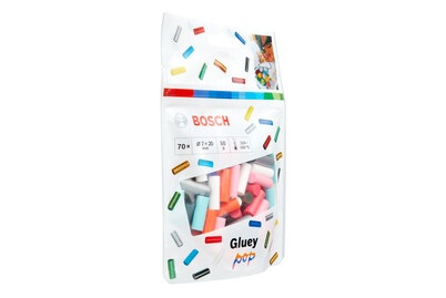 Bosch, Bosch Gluey-Sticks 8 POP-FM 70t.,POP-Mix, Bosch Accessories Heißklebesticks 7 mm 20 mm Bunt 50 g 70 St.