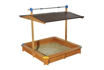 Gaspo, Sandkasten mit absenkbarem Dach, Gaspo Sandkasten mit Dachlift | 140 × 140 × 120 cm
