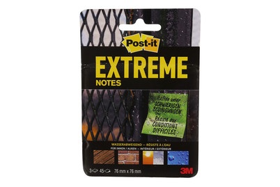 POST-IT, Post-it Haftnotiz EXT33M-3-FRGE 76 mm x 76 mm Grün, Gelb, Orange 135 Blatt, 3M Post-it Extreme Notes, 76mm x 76mm, 3 Farben, EXT33M-3-FRG, (3 x 45 Blatt)