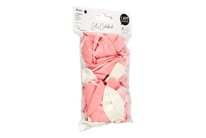 I am Creative, Luftballons, rosa/weiss, 50 S., I AM CREATIVE Luftballon Mehrfarbig, 50 Stück