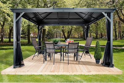 Sojag, Sojag Pavillon Ventura 10x10, Sojag Pavillon Ventura Dunkelgrau | 3 × 3 m