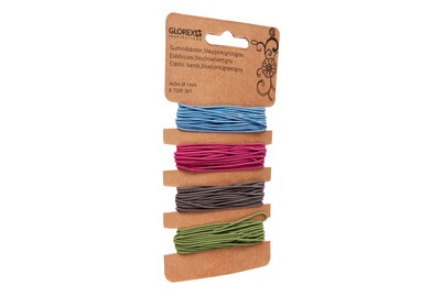 undefined, Gummibänder 1 mm x 3 m, Glorex Gummibänder | 4 × 3 m | 4 Stück