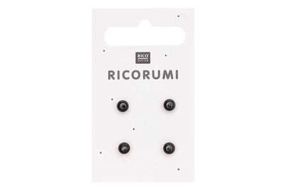 Rico, Knöpfe mit steg, braun & schwarz, Rico Design Knopfaugen mit Steg 5 mm