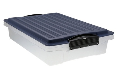 Rotho, Rotho Stapelbox COMPACT A4 niedrig, Rotho Stapelbox Compact A4 Blau | 10 × 28 × 40 cm | 6 l