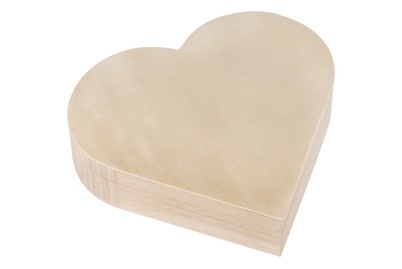 Rayher, Holz-Box Herz natur25,3x24x6cm, Holz-Box Herz FSC natur