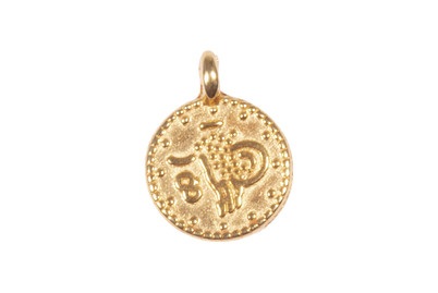 Metall Mini-Anhänger Münze, 7,3mm ø, mit 1 Öse, SB-Btl. 6Stück