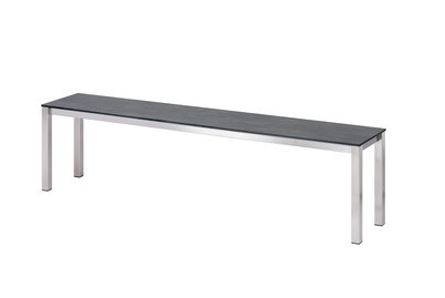 Home&More, Home and More Gartenbank Stettin HPL grau silber, gross, 
