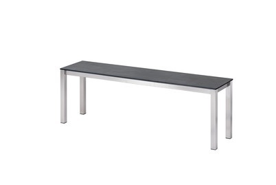 Home&More, Home and More Gartenbank Stettin HPL grau silber, klein, 