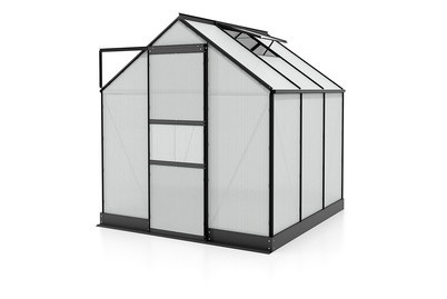 PALRAM, Palram Gewächshaus Apollo 3800 anthrazit, Vitavia Gewächshaus Apollo 3800 Schwarz | 2 × 2 × 1.4 m