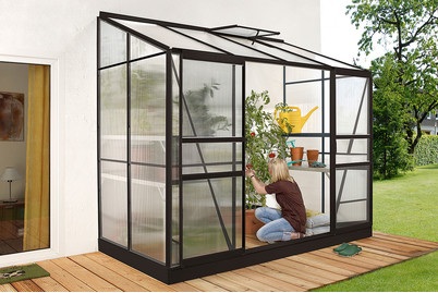 Vitavia, Vitavia Anlehngewächshaus Ida 3300, Vitavia Anlehngewächshaus Ida 3300 Schwarz | 2.55 × 1.32 × 2.22 m