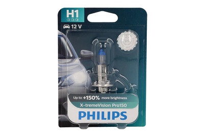 Philips, Philips Halogen Leuchtmittel X-tremeVision H1 55 W 12 V, Philips X-treme Vision Pro150 H1 Scheinwerferlampe