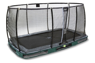 Exit, Exit Trampolin Elegant Ground Premium rechteckig 214 x 366 cm mit Sicherheitsnetz Deluxe (grün), 