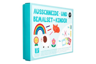 Weitere, Ausschneide- und Malset für Kinder, 96 Vorlagen, inkl. Zubehör, I AM Creative Ausschneide- und Malset für Kinder mit 96 Vorlagen