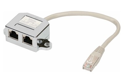 undefined, Kabelsplitter RJ45, Max Hauri Kabel-Splitter Rj45 Cat. 5 Grau
