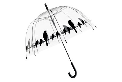 Le monde du parapluie, Le Monde Du Parapluie - Stockregenschirm Bird - Transparent und Schwarz, esschert design Stockregenschirm »Vögel«