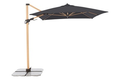 Doppler, Doppler Pendelschirm Alu Wood Ax Ultra, Doppler - Freiarmschirm ALU WOOD ULTRA - anthrazit - Textil - 220/300 cm