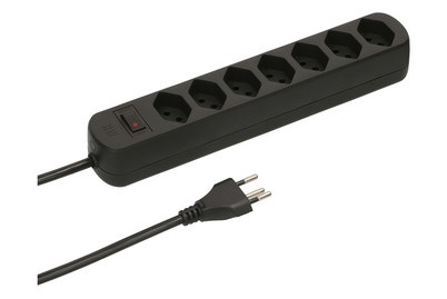 Max Hauri AG, Max Hauri AG 160271 Steckdosenleiste mit Schalter 1 Stück Schwarz CH-Stecker 1 St., Steckdosenleiste mit 7 Typ 13 Steckdosen | Schwarz