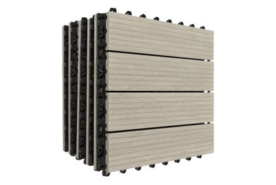 RAINBODECK, RAINBODECK Klick-Bodenplatte WPC Grau, 