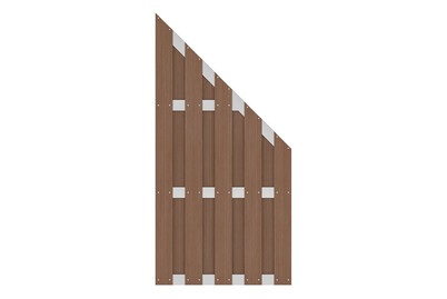 undefined, Sichtschutzelement WPC schräg teak, Übergangselement CoShield HPC Teak 180x90x74cm