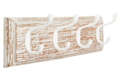 NoName, Wandgarderobe, Holz Alt-Weiss, 4 Haken W, 
