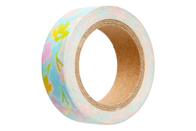 undefined, Washi-Tape mit Blumen hellblau, Washi-Tape mit Blumen hellblau