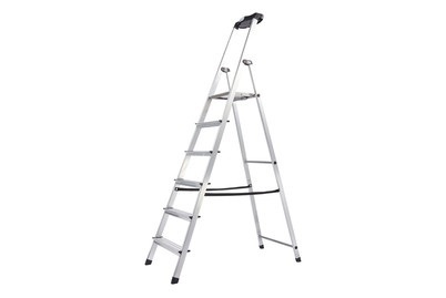 KRAUSE, KRAUSE Stufen-Stehleiter mit Sicherheitsplattform und Anti-Rutsch-Streifen 6 Stufen, Stufen-Stehleiter Safety | 6 Stufen