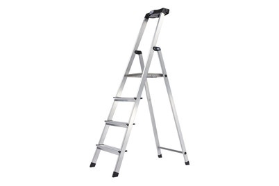 KRAUSE, KRAUSE Stufen-Stehleiter mit Sicherheitsplattform und Anti-Rutsch-Streifen 4 Stufen, Kettler Stufen-Stehleiter Safety | 4 Stufen